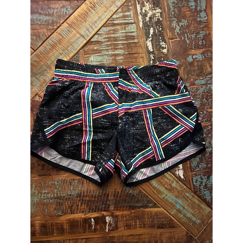 Women's Danskin Black Stripe Gym Shorts Size Small